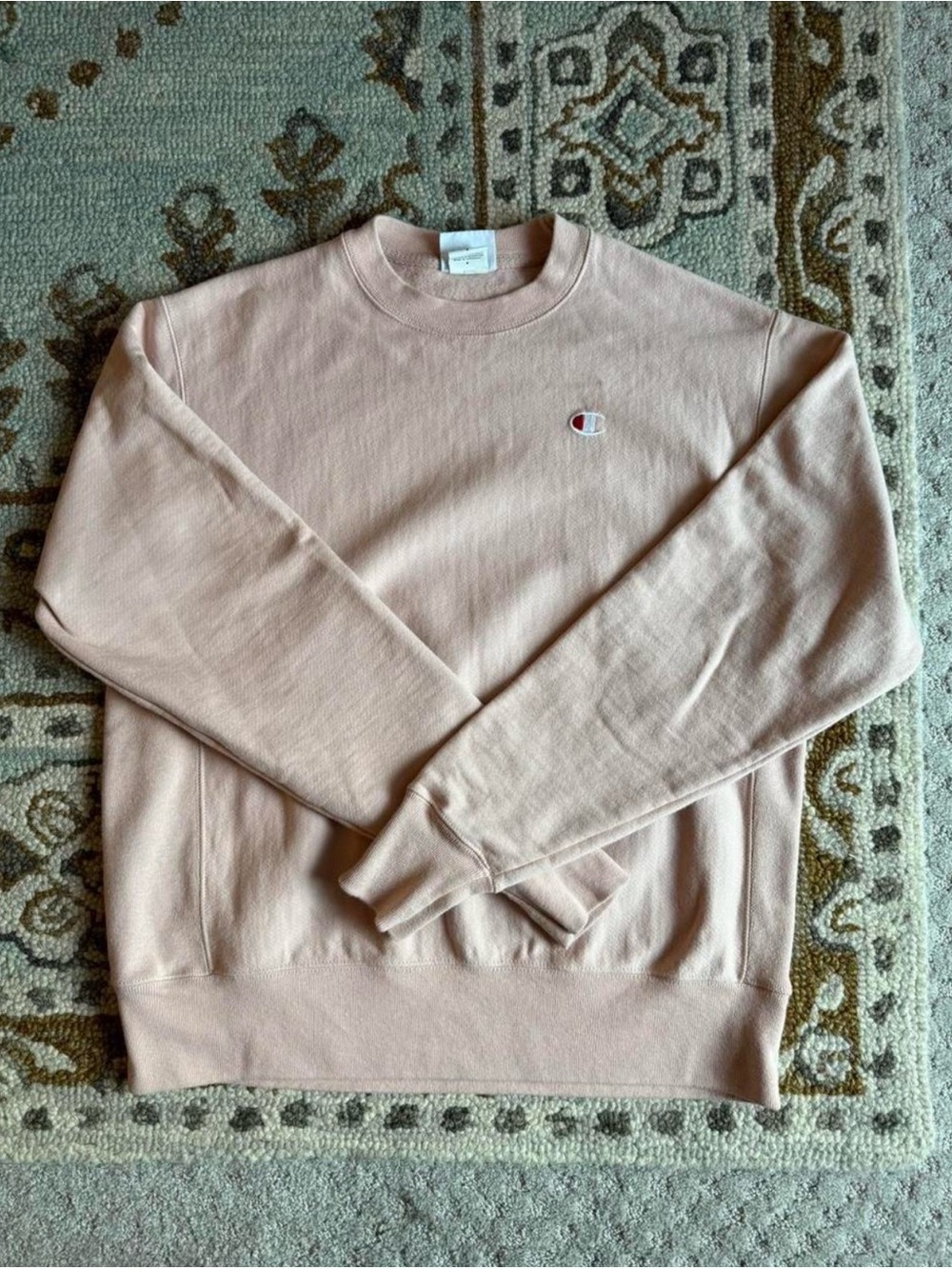 Champion Men's Crewneck Sweatshirt in Light Blush